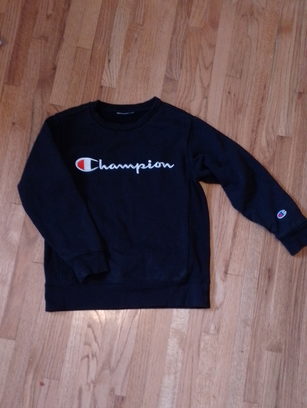 Champion Black Pullover Sweatshirt with Logo